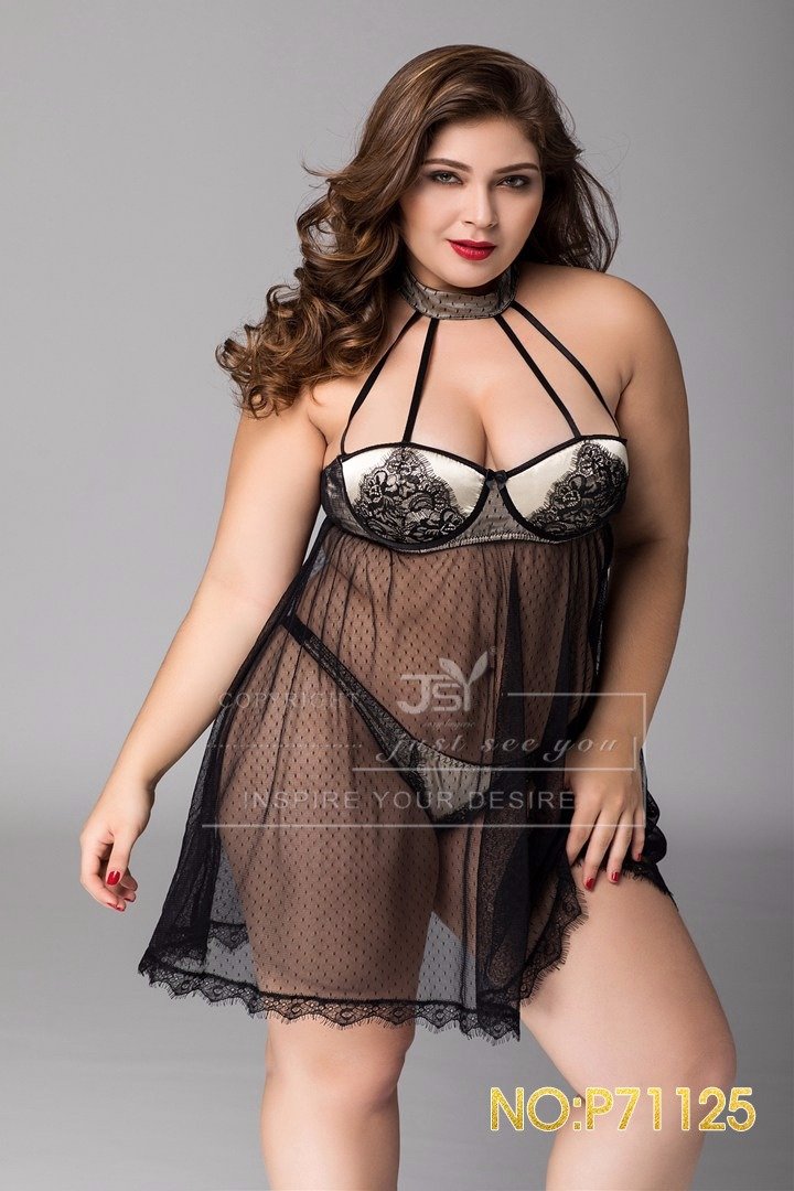 Sexy Baby Doll Sheer Lingerie Plus Size